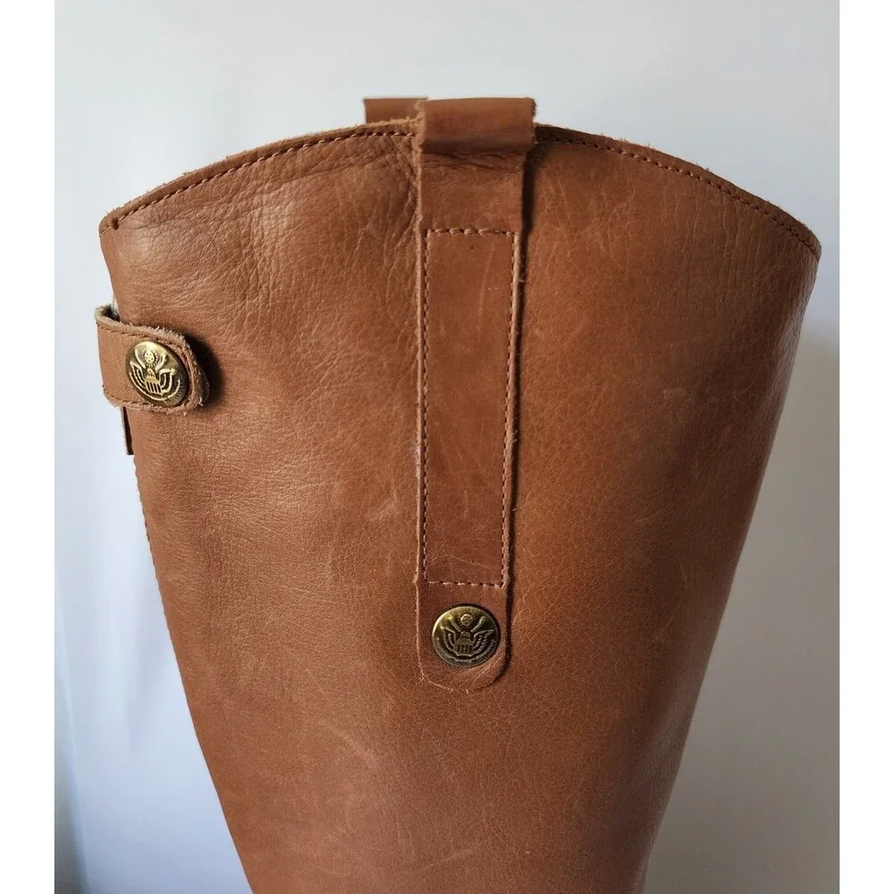 Sam Edelman Penny tall Riding Brown Boots Whiskey British tan size 6 M